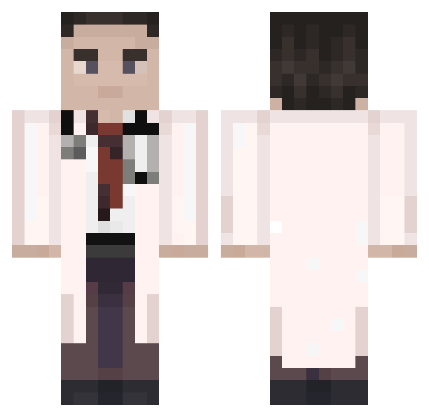 Tryxxxp Minecraft skin, front and back view