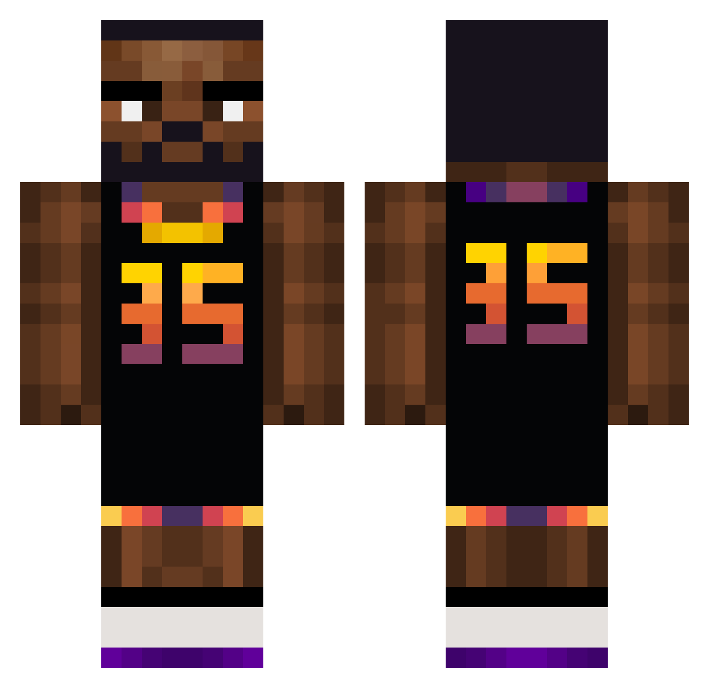 Dababylover911 Minecraft skin, front and back view