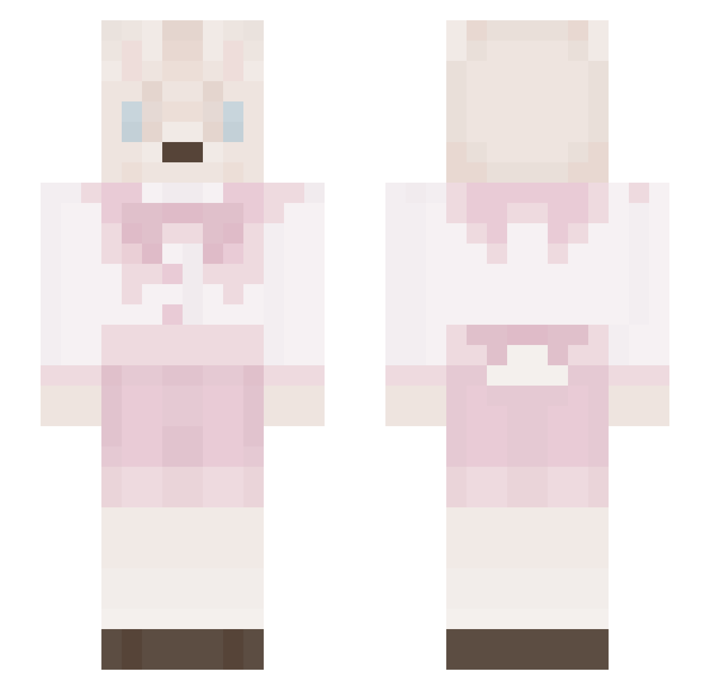 Gillian Minecraft skin, front and back view