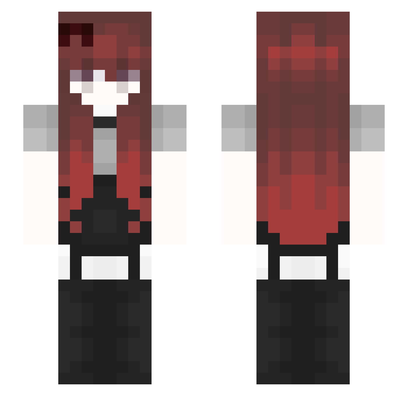 Tiazina Minecraft skin, front and back view