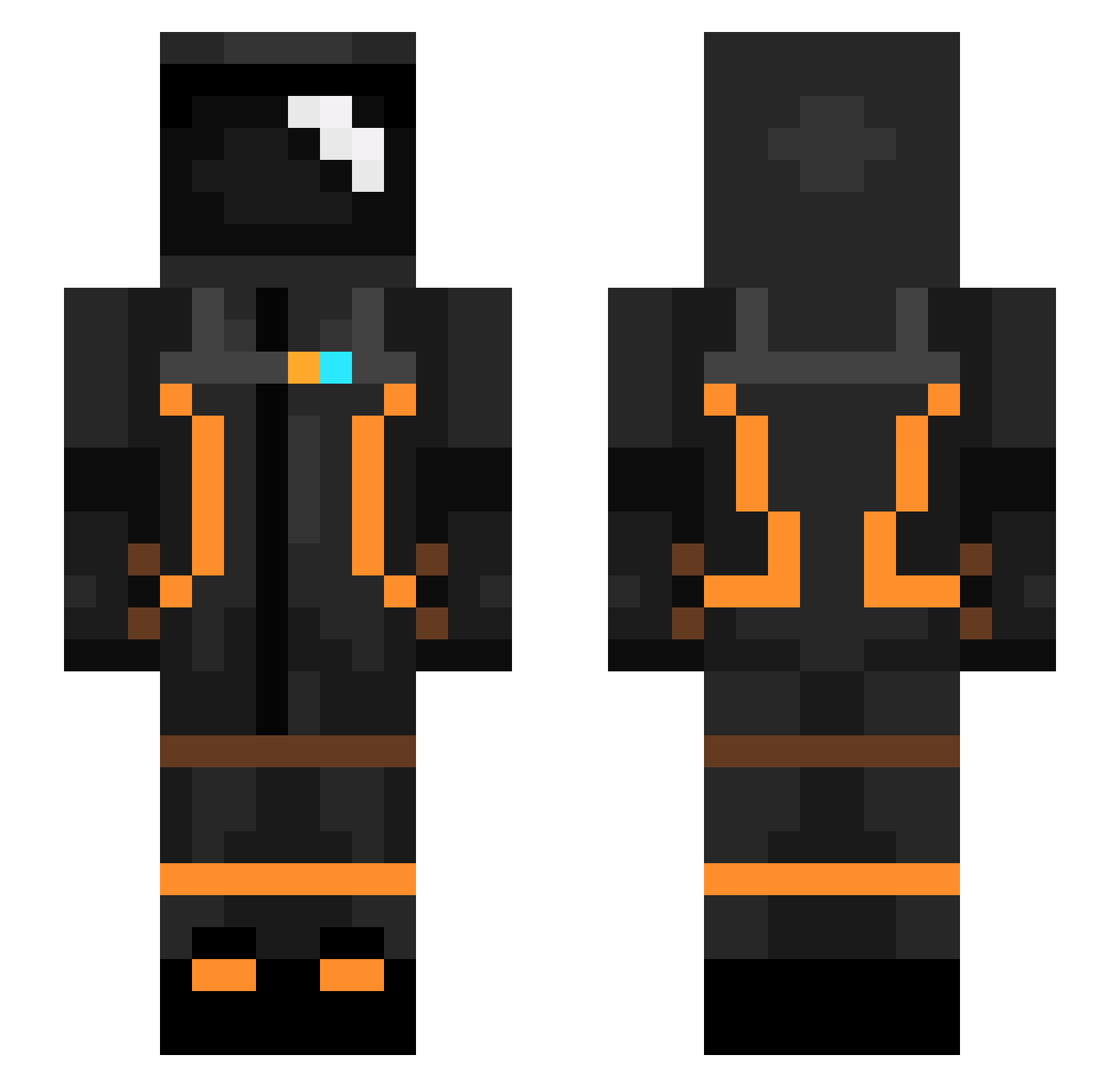optic0 Minecraft skin, front and back view