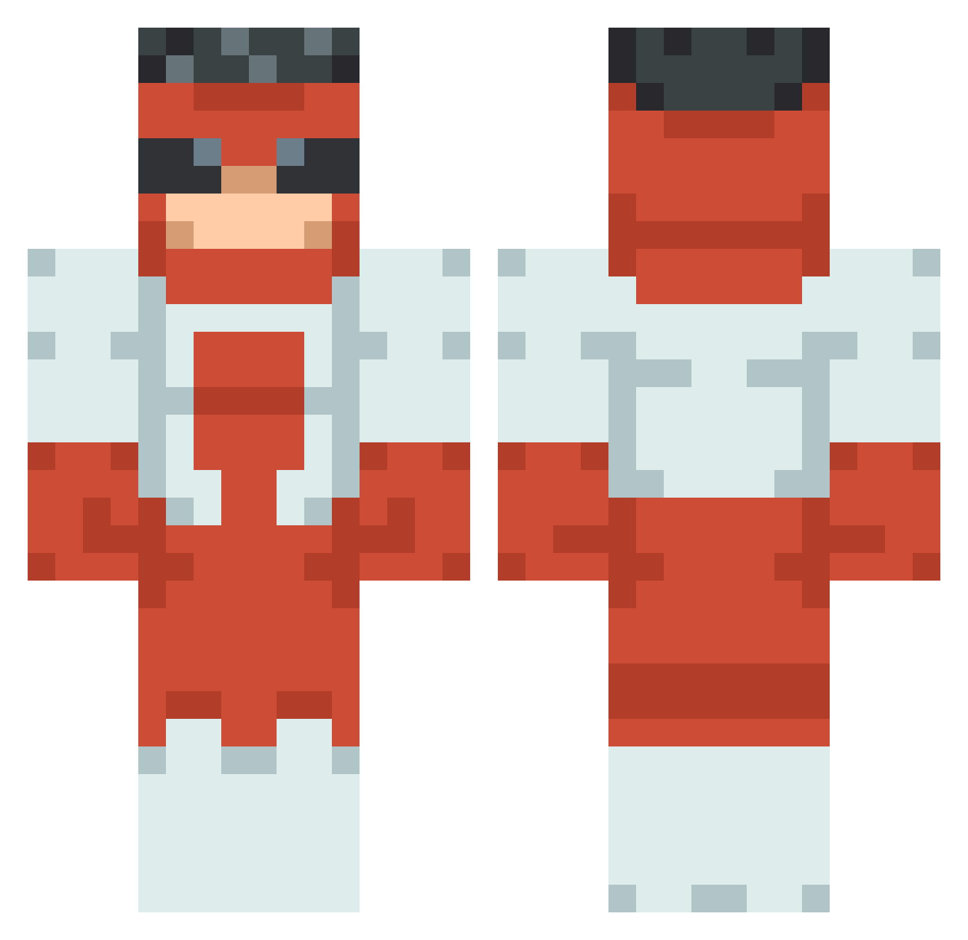 TheKled Minecraft skin, front and back view