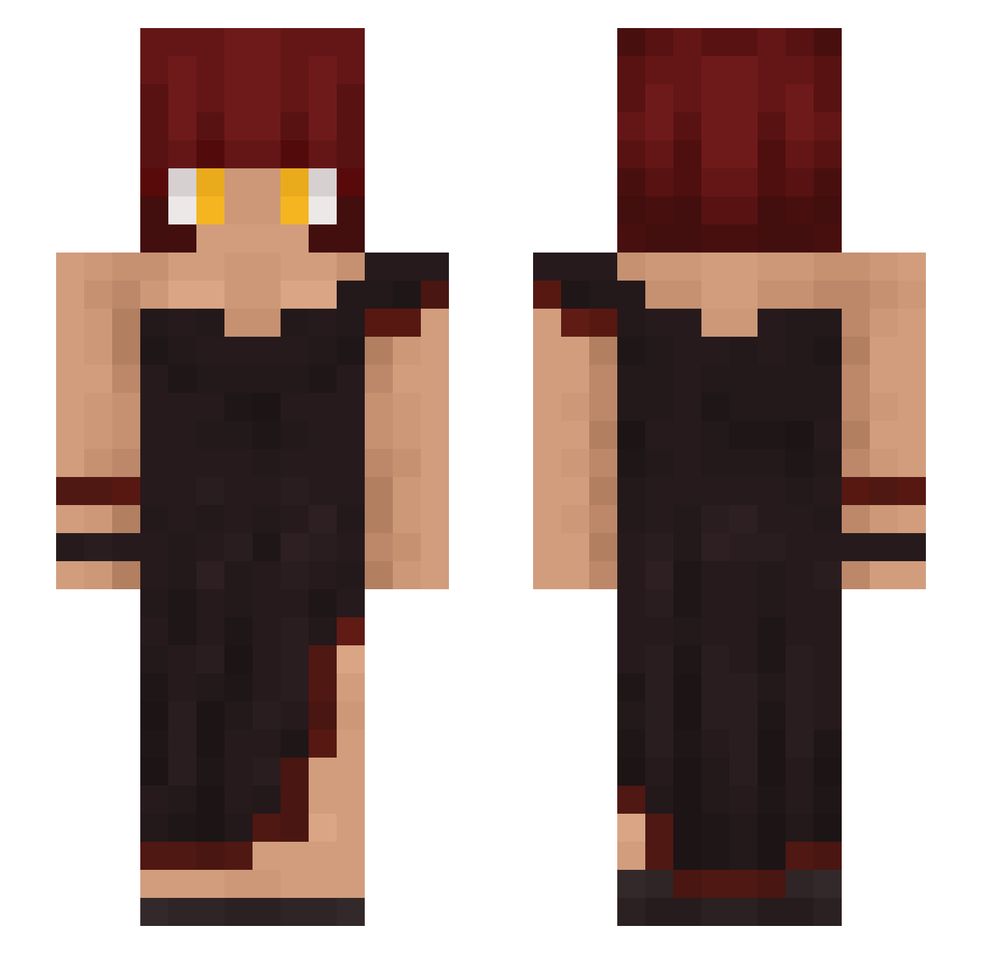 Coralpreg Minecraft skin, front and back view