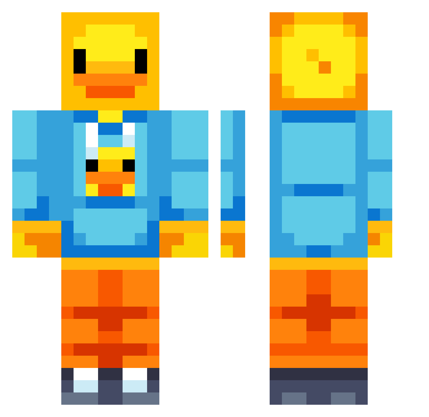 thhthegod Minecraft skin, front and back view