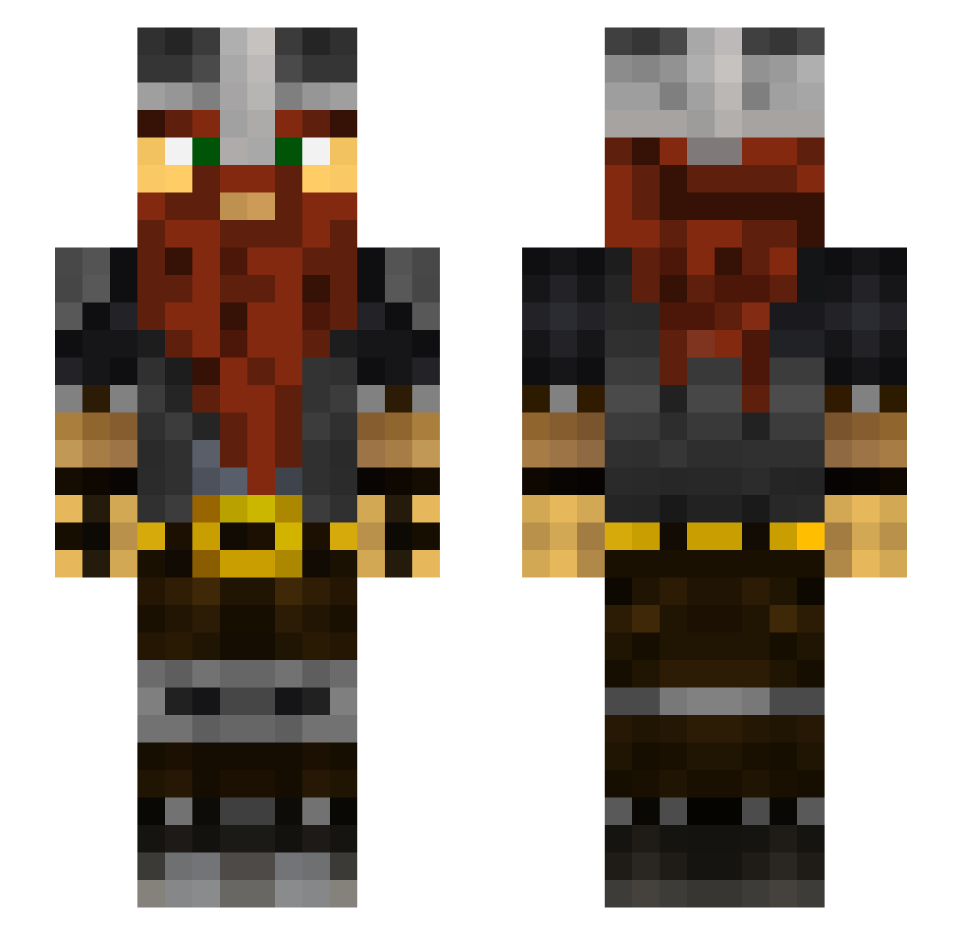 Wezeen Minecraft skin, front and back view