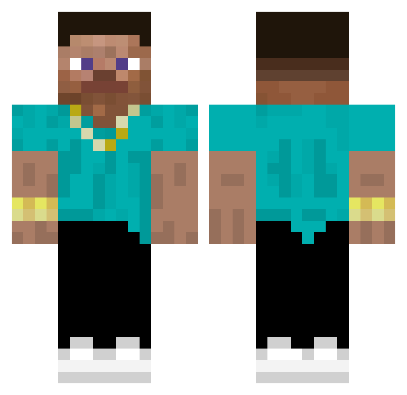 VIZHIN Minecraft skin, front and back view