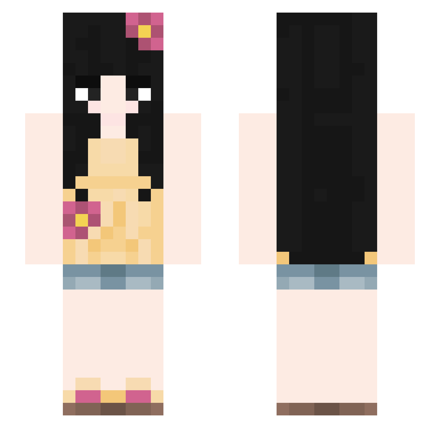 Raingur Minecraft skin, front and back view