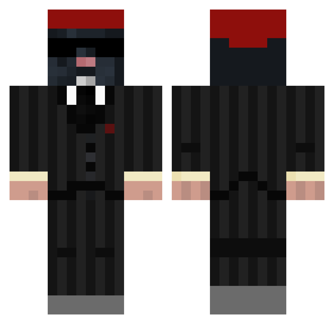RatKingRacketeer Minecraft skin, front and back view
