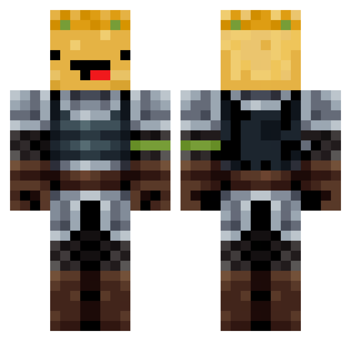 TheHeroicPotato Minecraft skin, front and back view