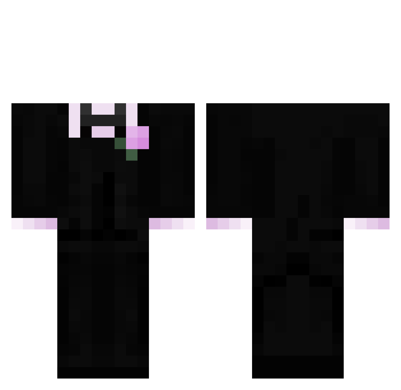 yLE0N Minecraft skin, front and back view