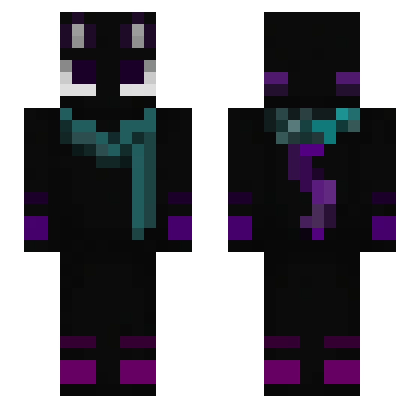 NakuS Minecraft skin, front and back view