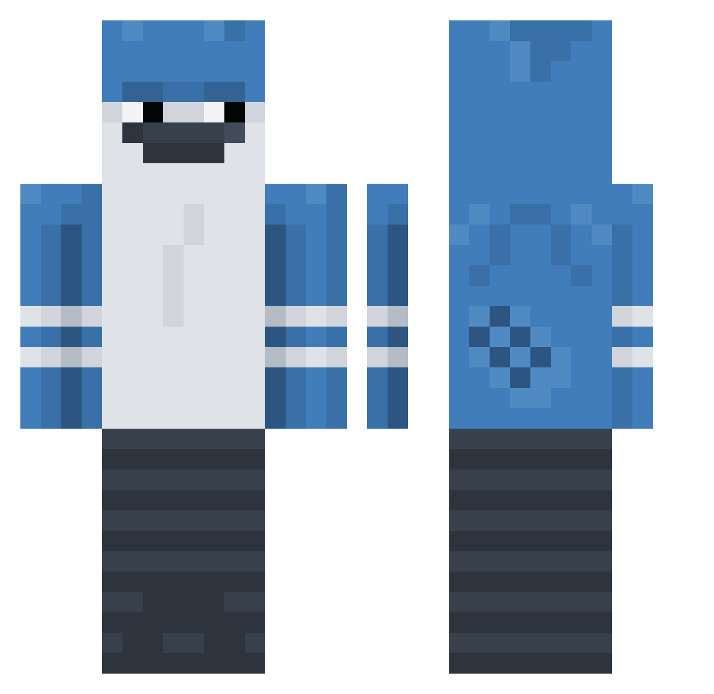 Dylaneitorr Minecraft skin, front and back view
