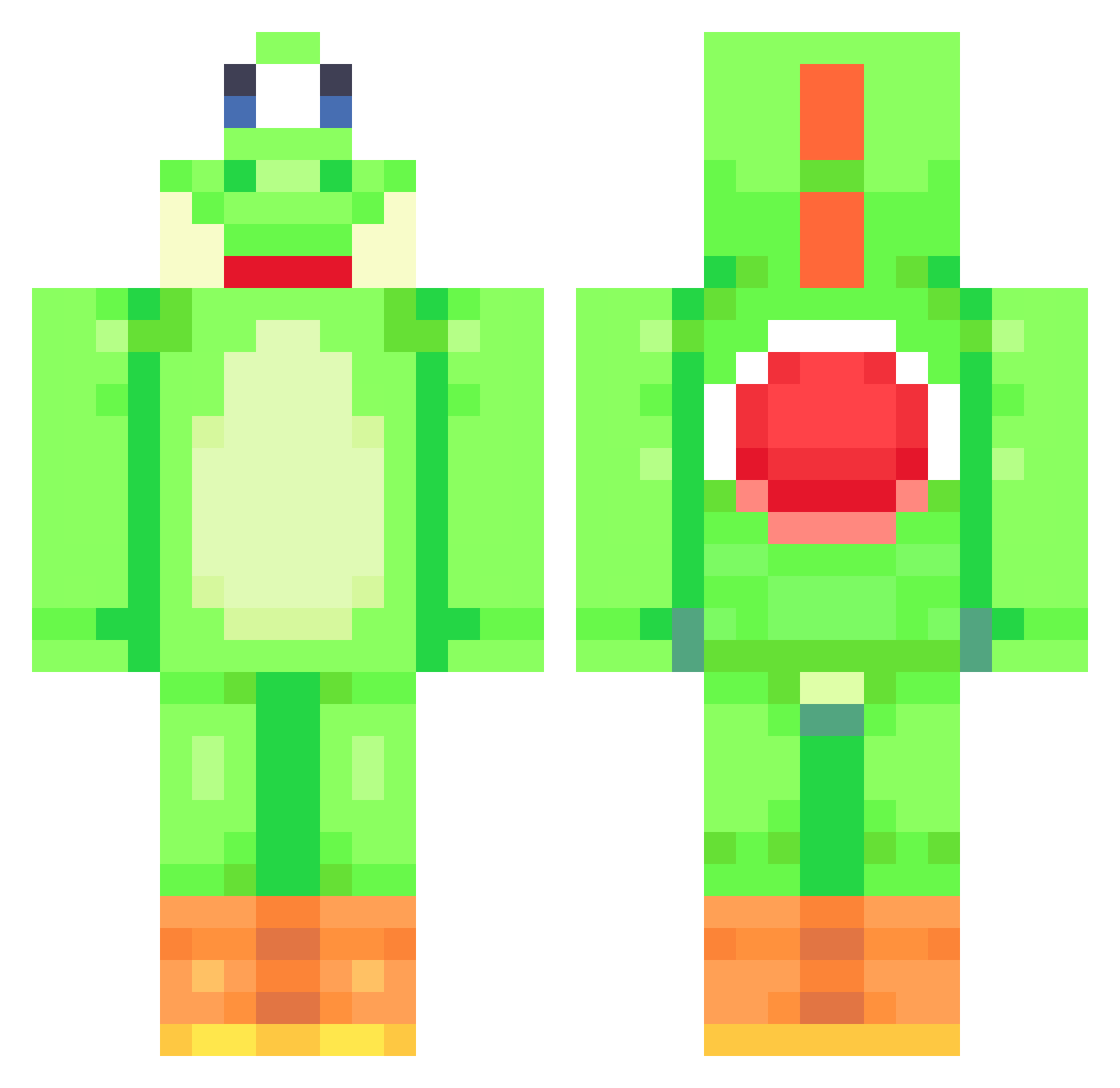 treythebull Minecraft skin, front and back view