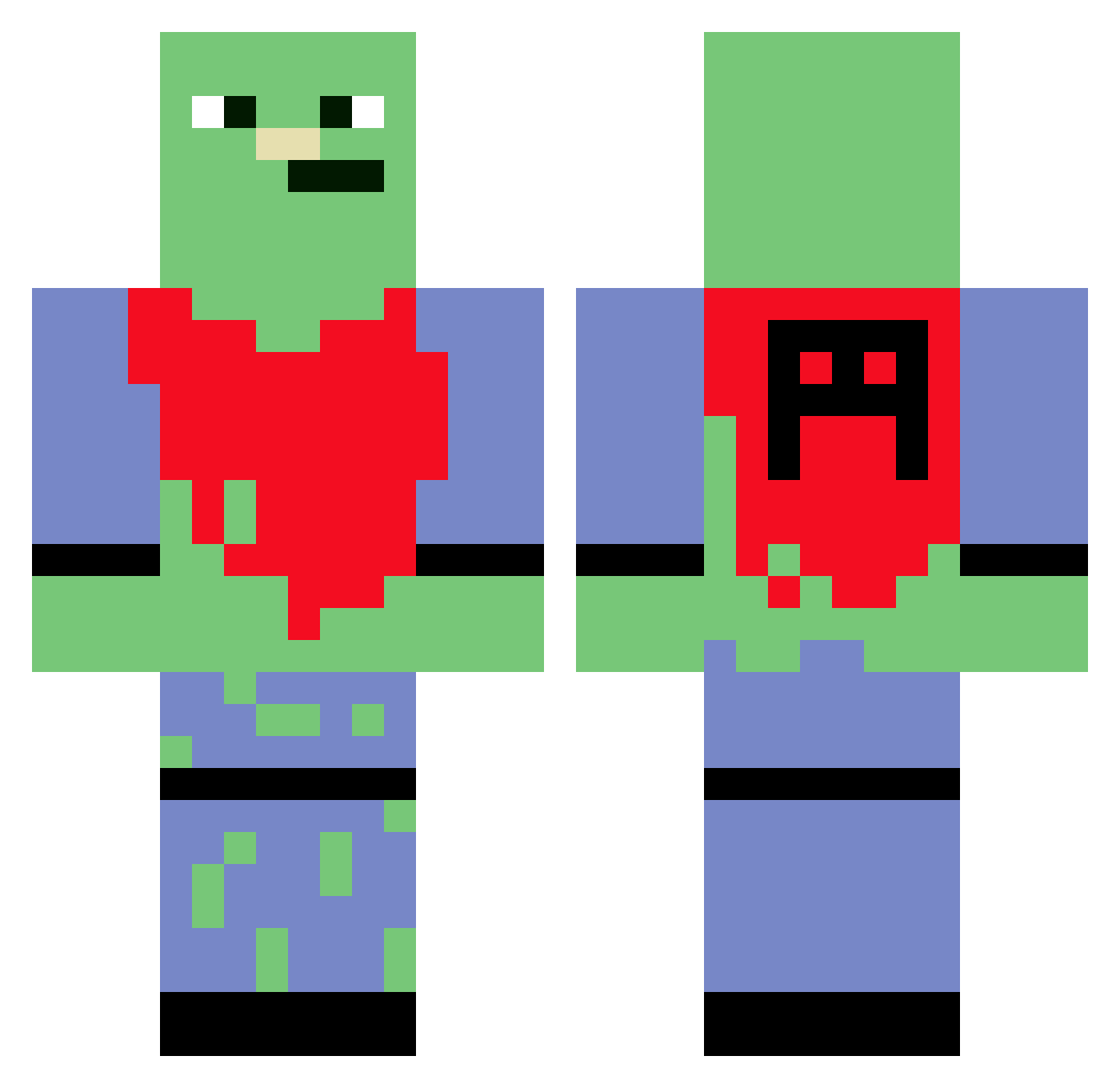 thigasmec Minecraft skin, front and back view