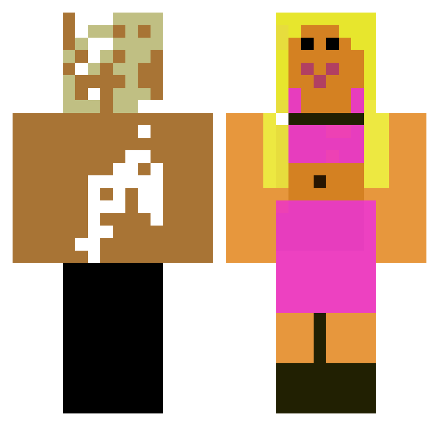 skema34 Minecraft skin, front and back view
