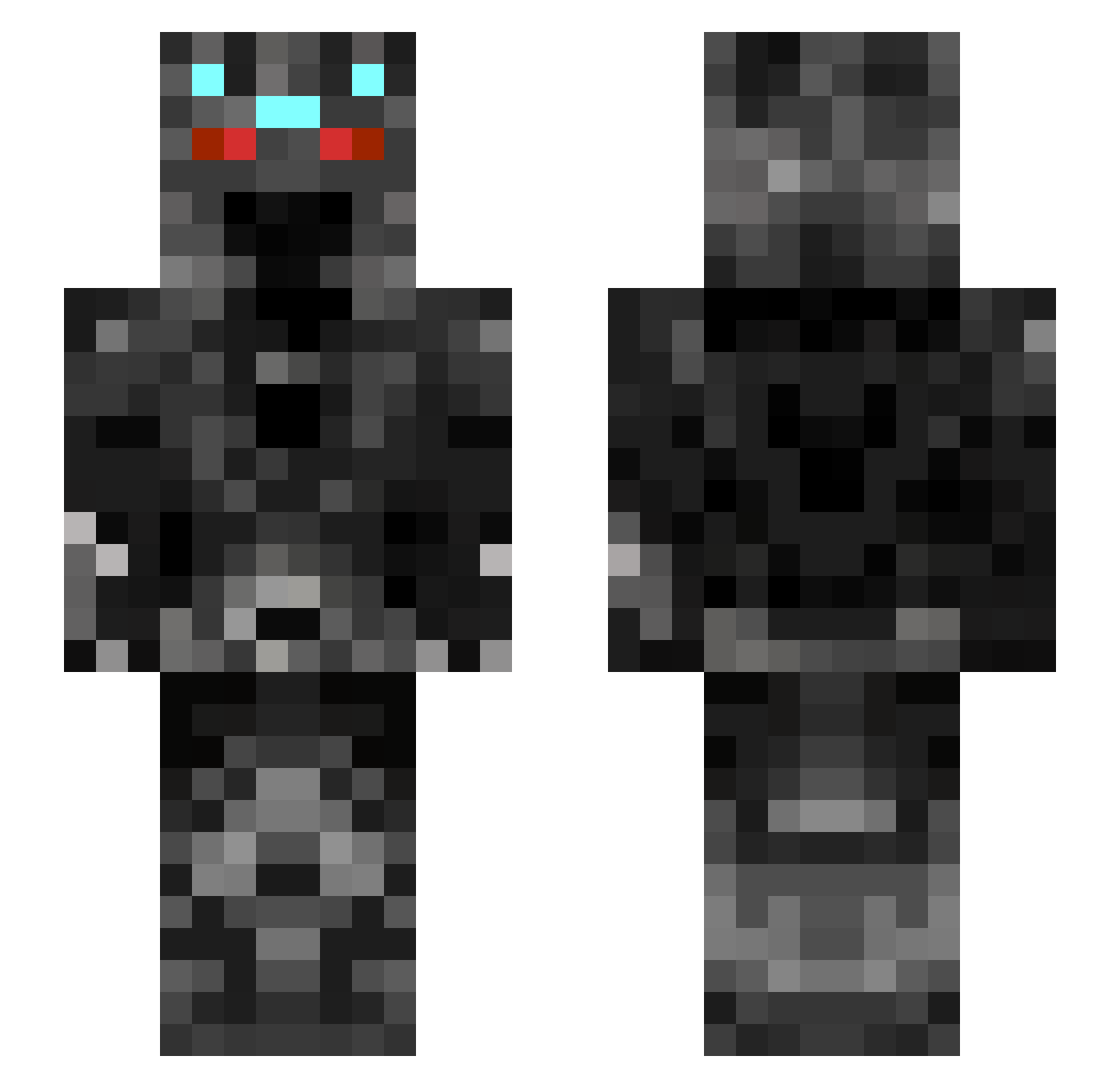Nightmare30120 Minecraft skin, front and back view