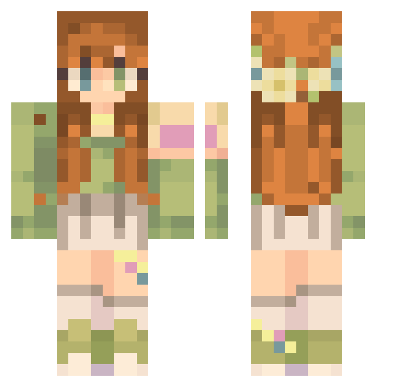 Suzue_276 Minecraft skin, front and back view