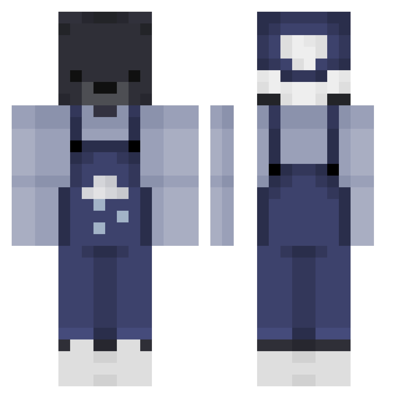 Gxllows Minecraft skin, front and back view