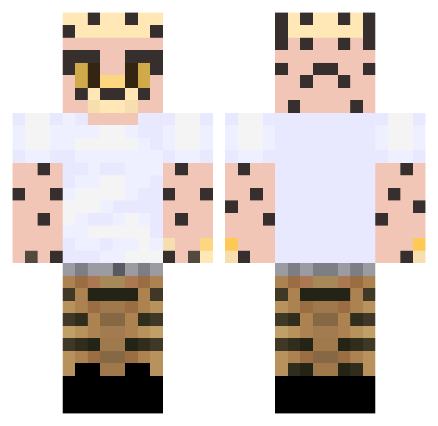 qJoelo Minecraft skin, front and back view