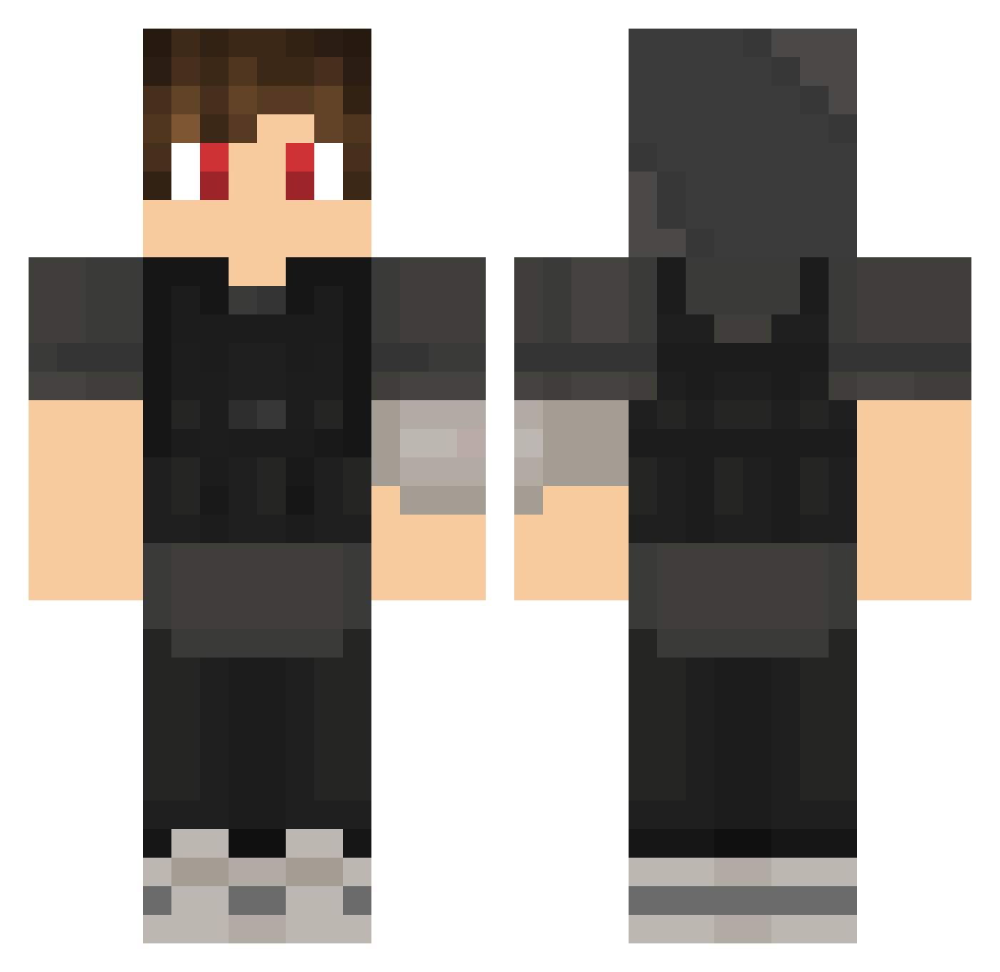 Leo_Morgan Minecraft skin, front and back view