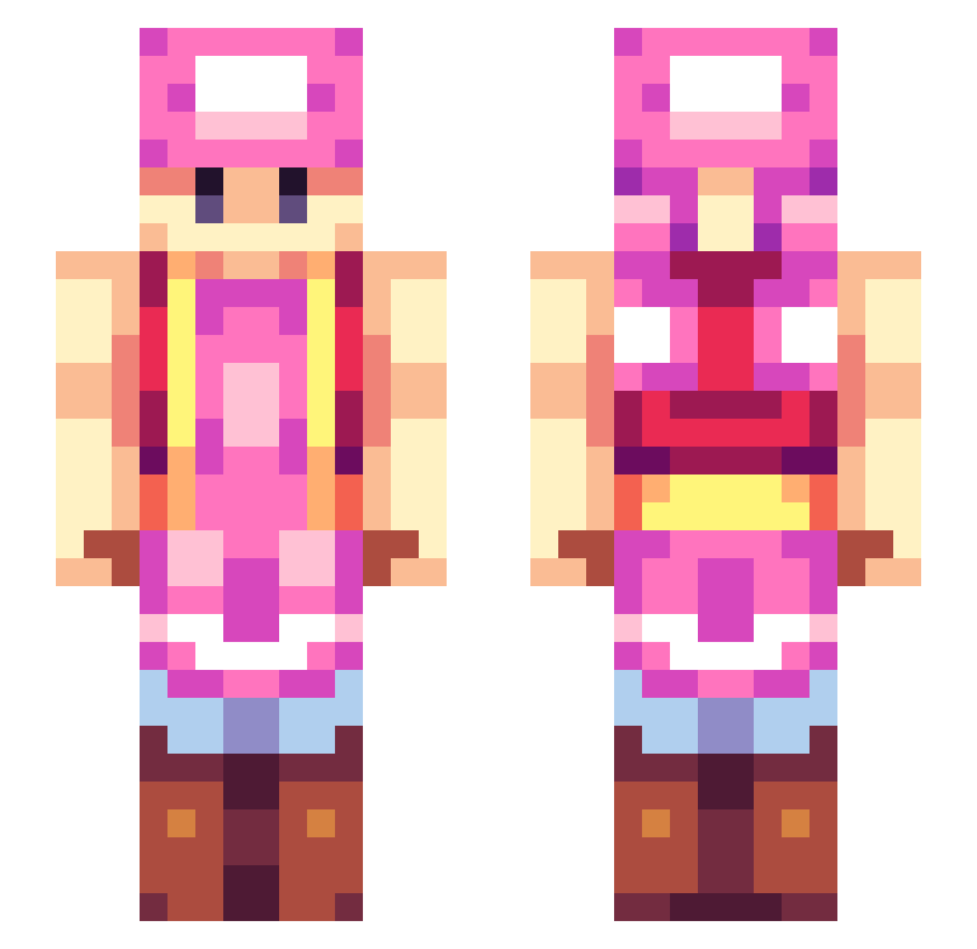 BlueToad64 Minecraft skin, front and back view