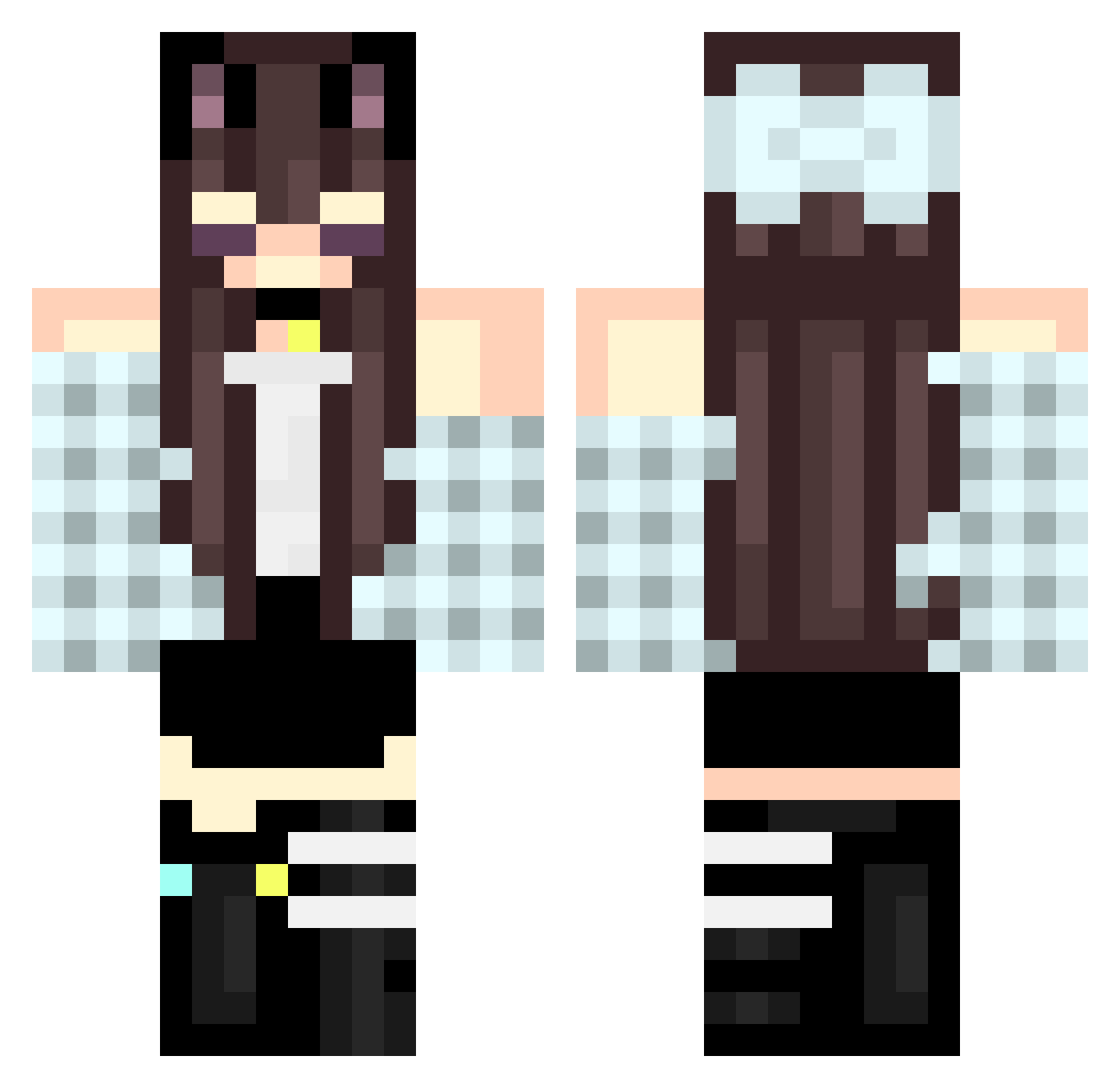 Rainy3clipse Minecraft skin, front and back view
