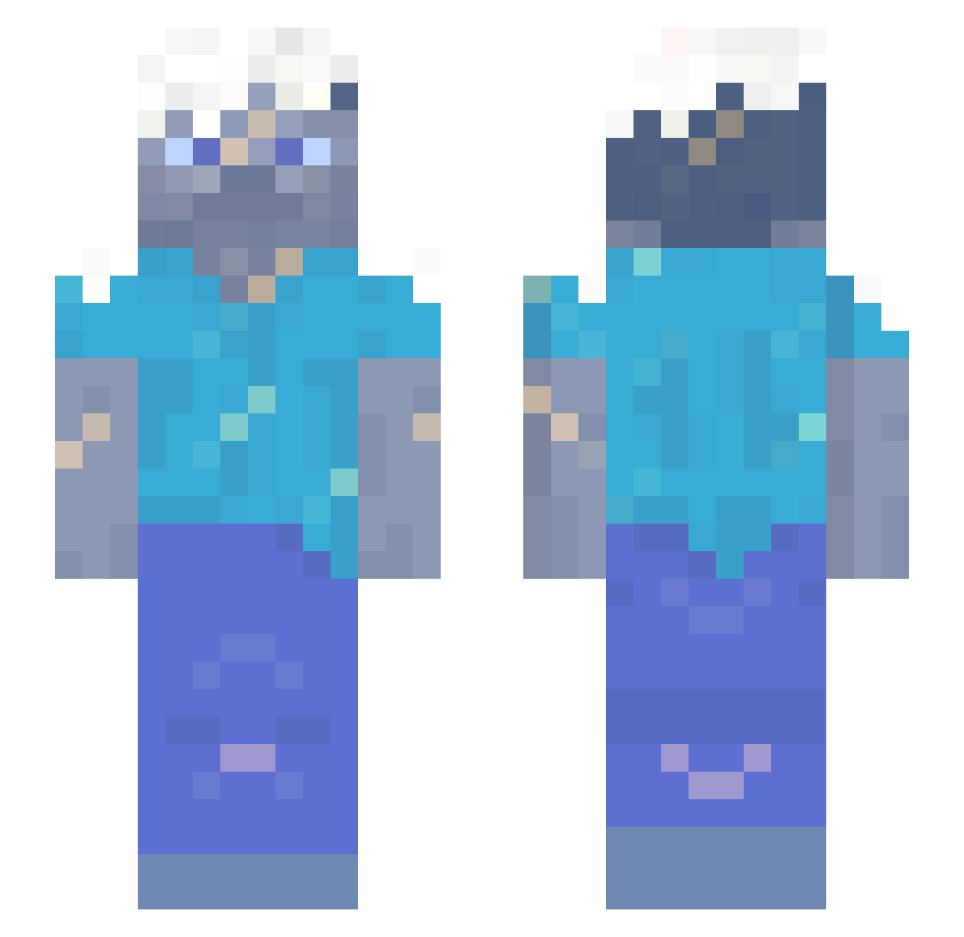 kenzow Minecraft skin, front and back view