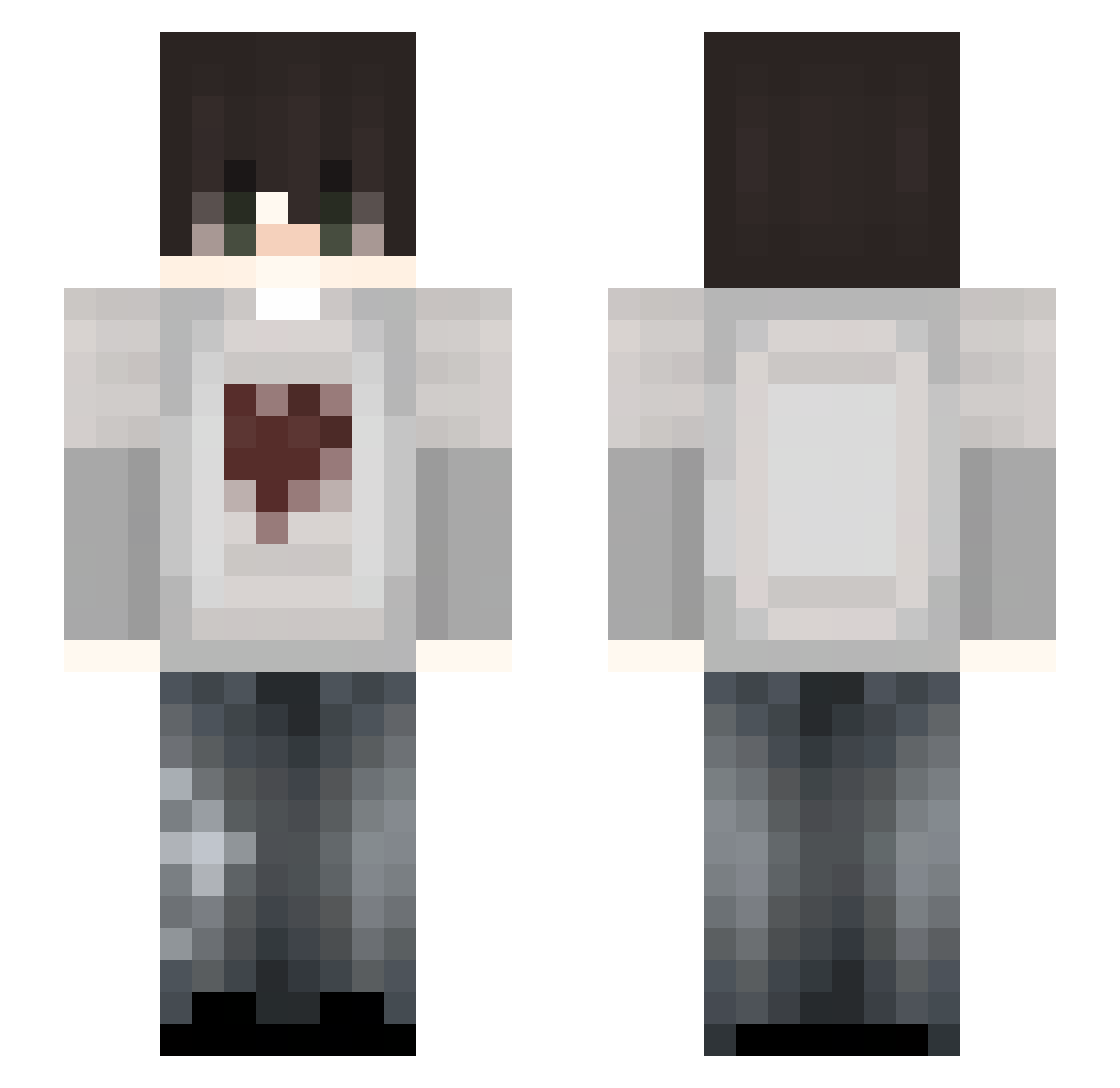 Poyraizm Minecraft skin, front and back view