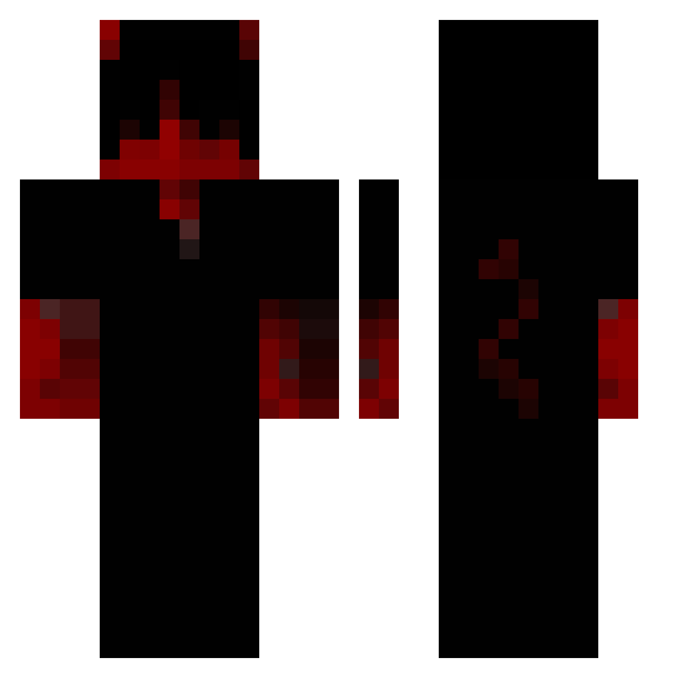 xyzwrld Minecraft skin, front and back view