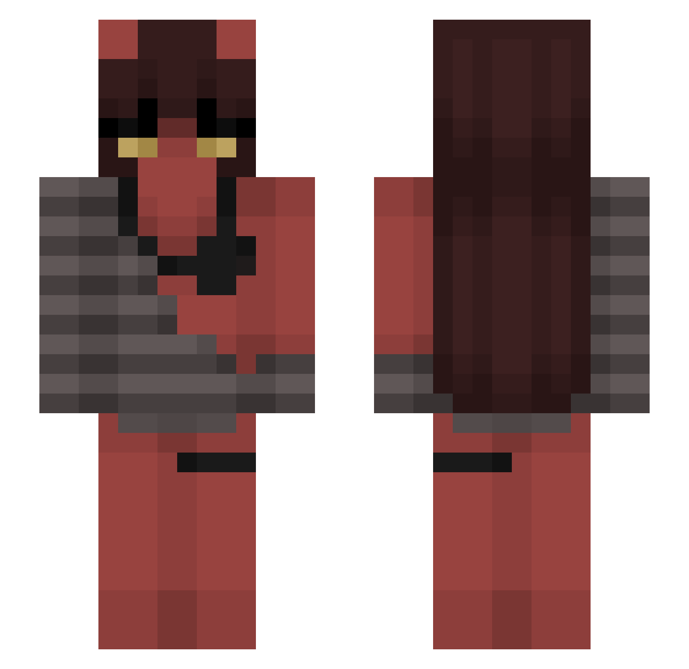 DrakesSideHoe Minecraft skin, front and back view