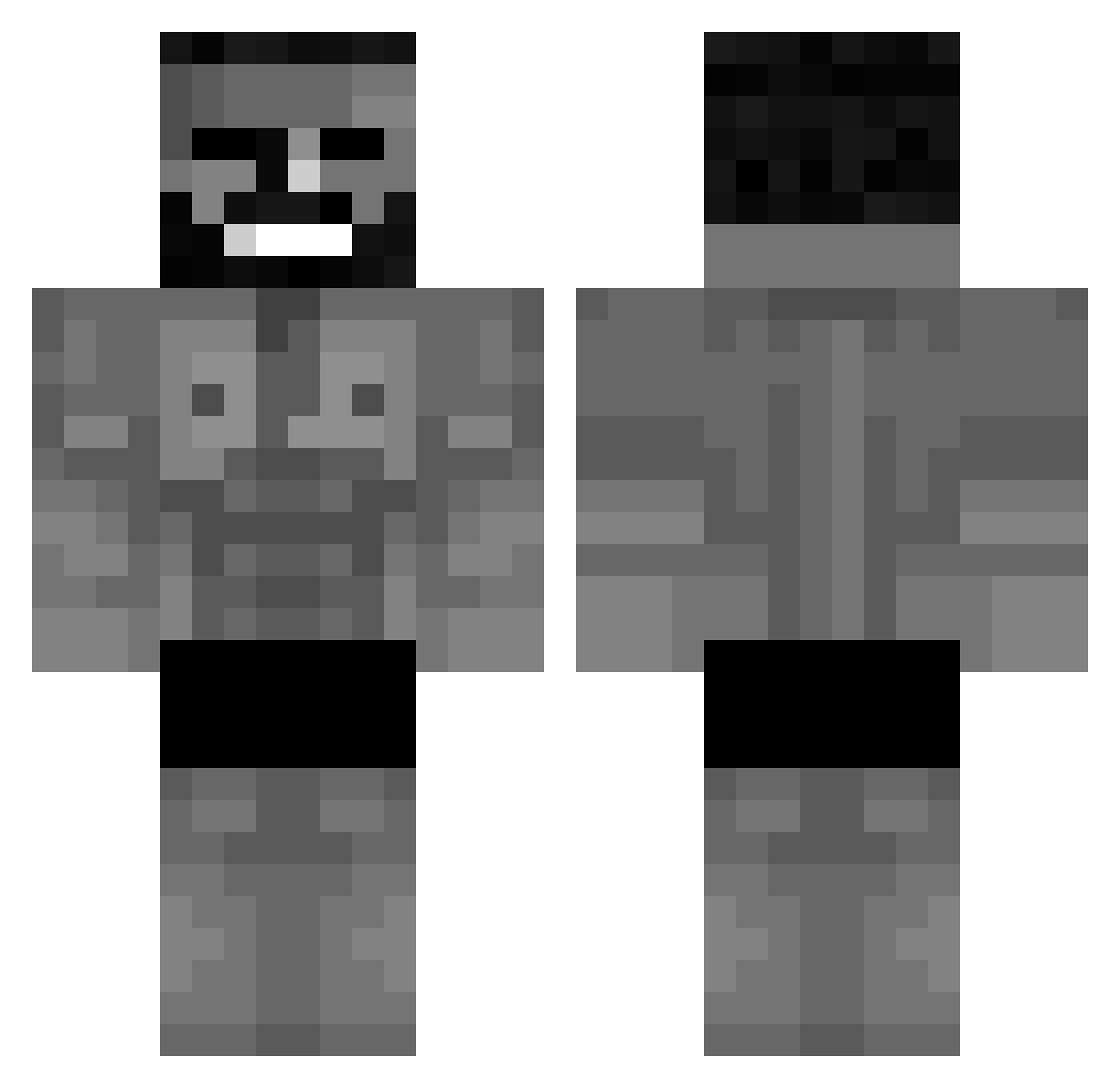 Mr__Squeaks Minecraft skin, front and back view