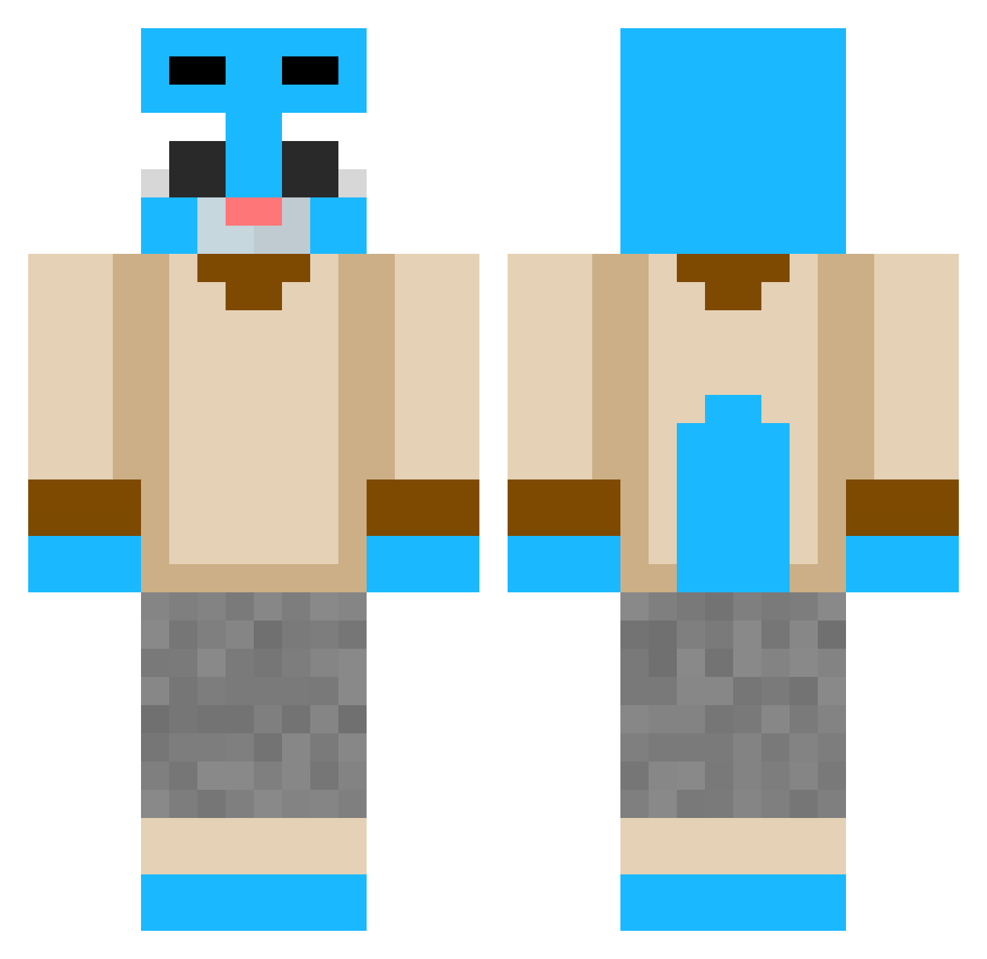 PumpCornButFly19 Minecraft skin, front and back view