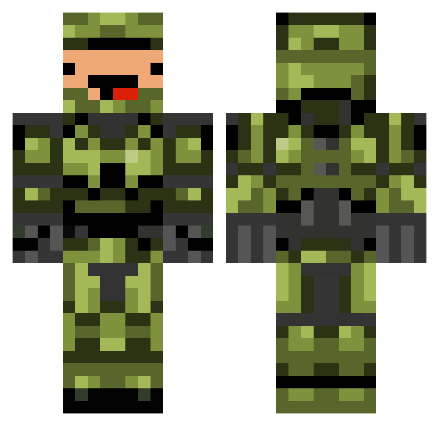Warmishlvy270 Minecraft skin, front and back view