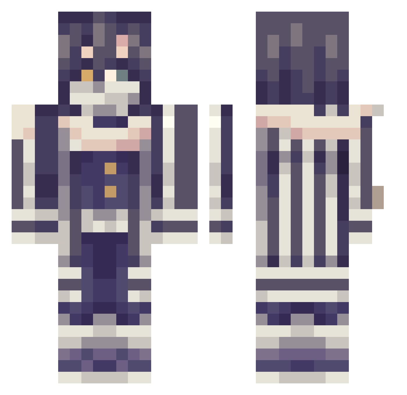 MarshmallowA Minecraft skin, front and back view