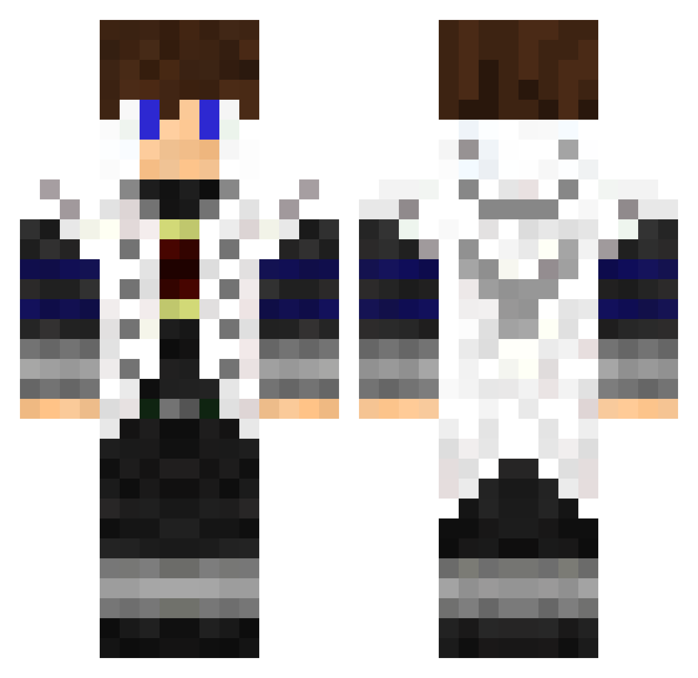 Raazzard Minecraft skin, front and back view