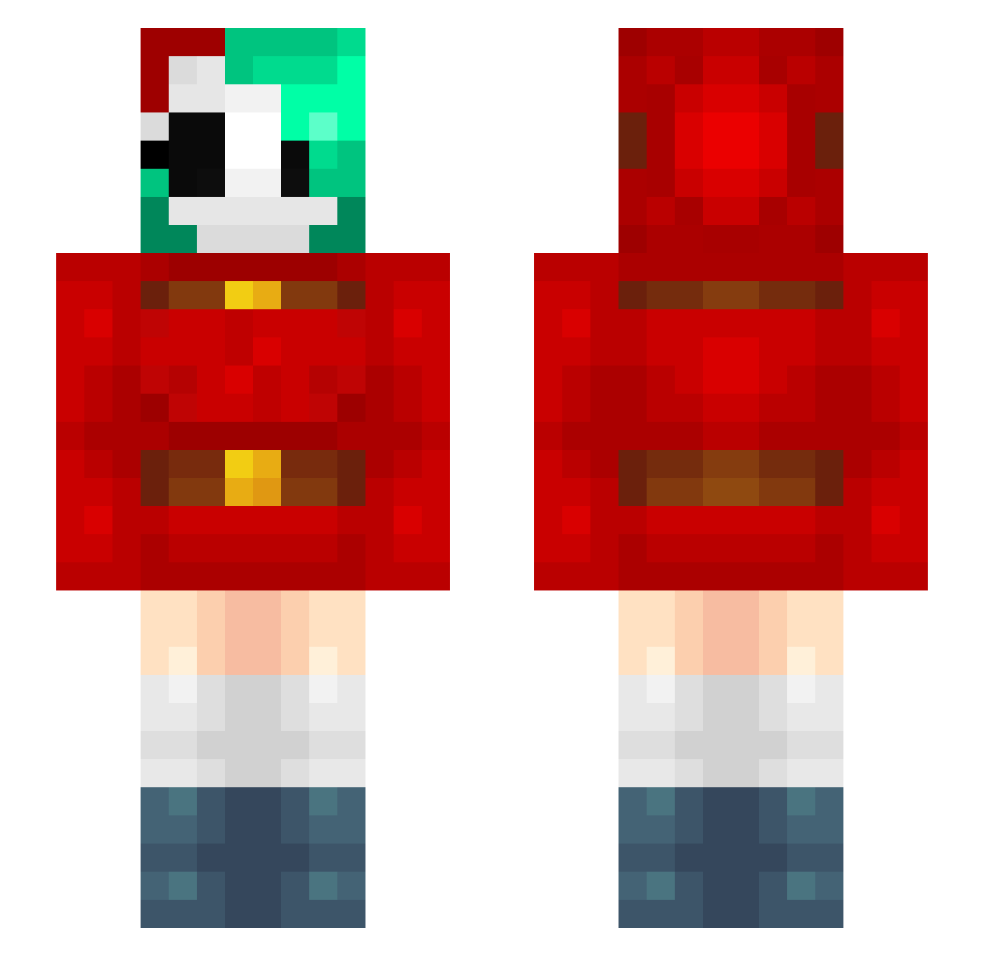 BotLord2121 Minecraft skin, front and back view