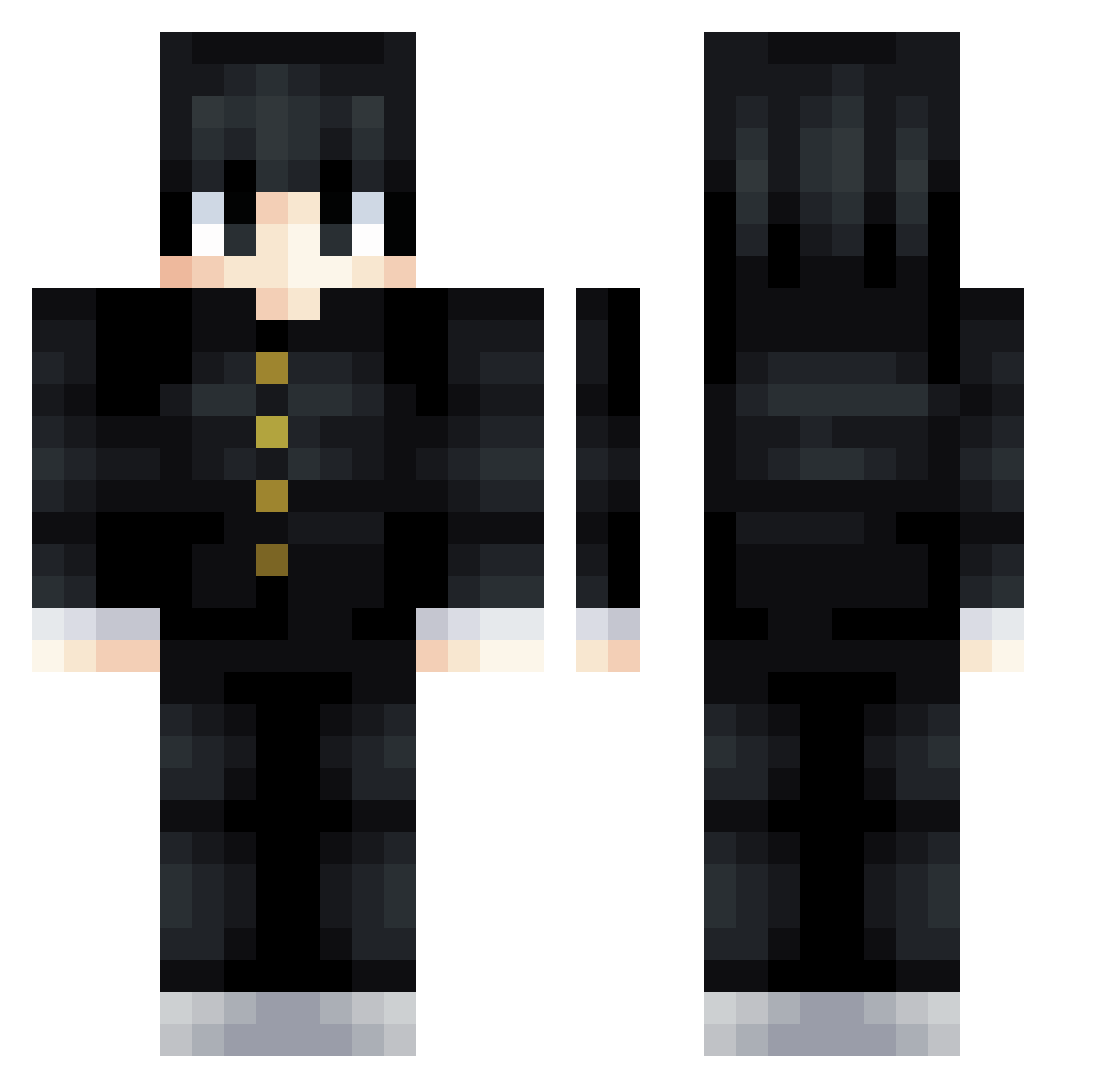 ShinnitaJobs Minecraft skin, front and back view