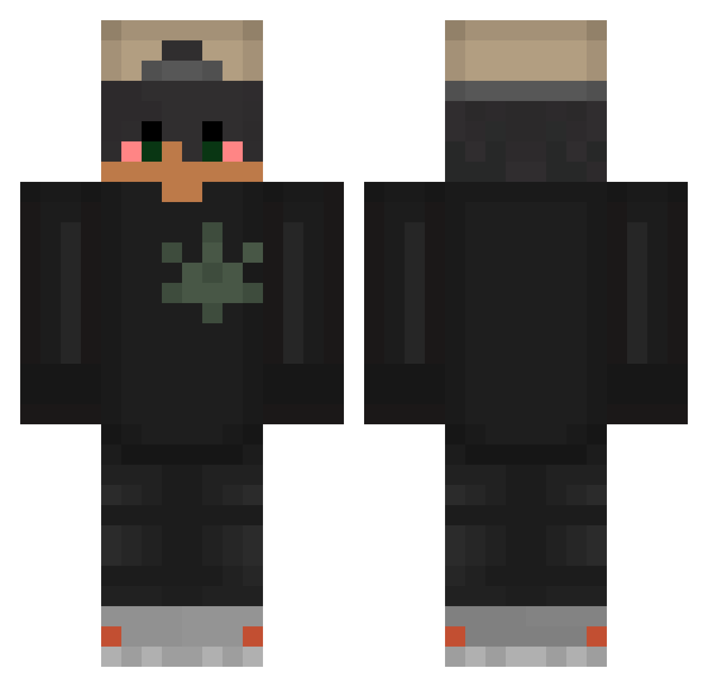 OFFLINX Minecraft skin, front and back view