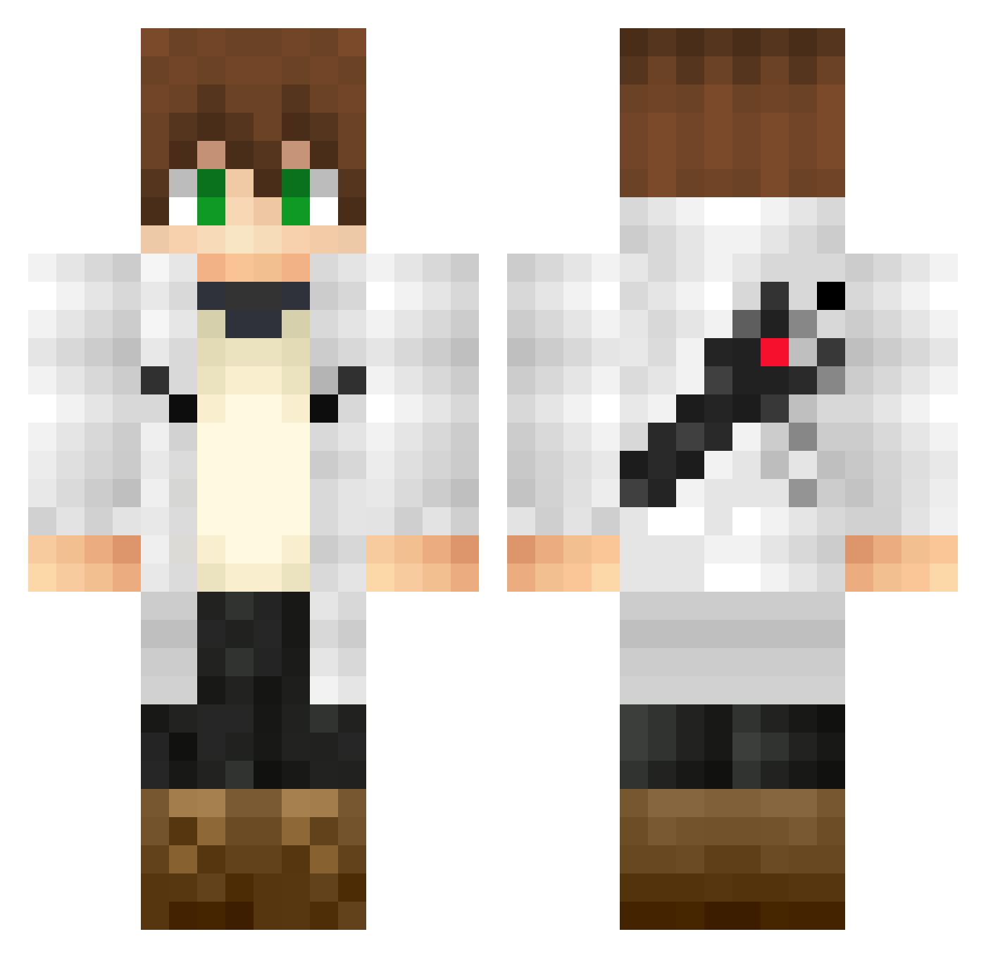 Monfur Minecraft skin, front and back view