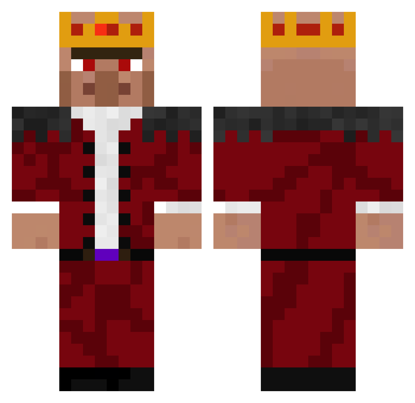 rasmtn Minecraft skin, front and back view