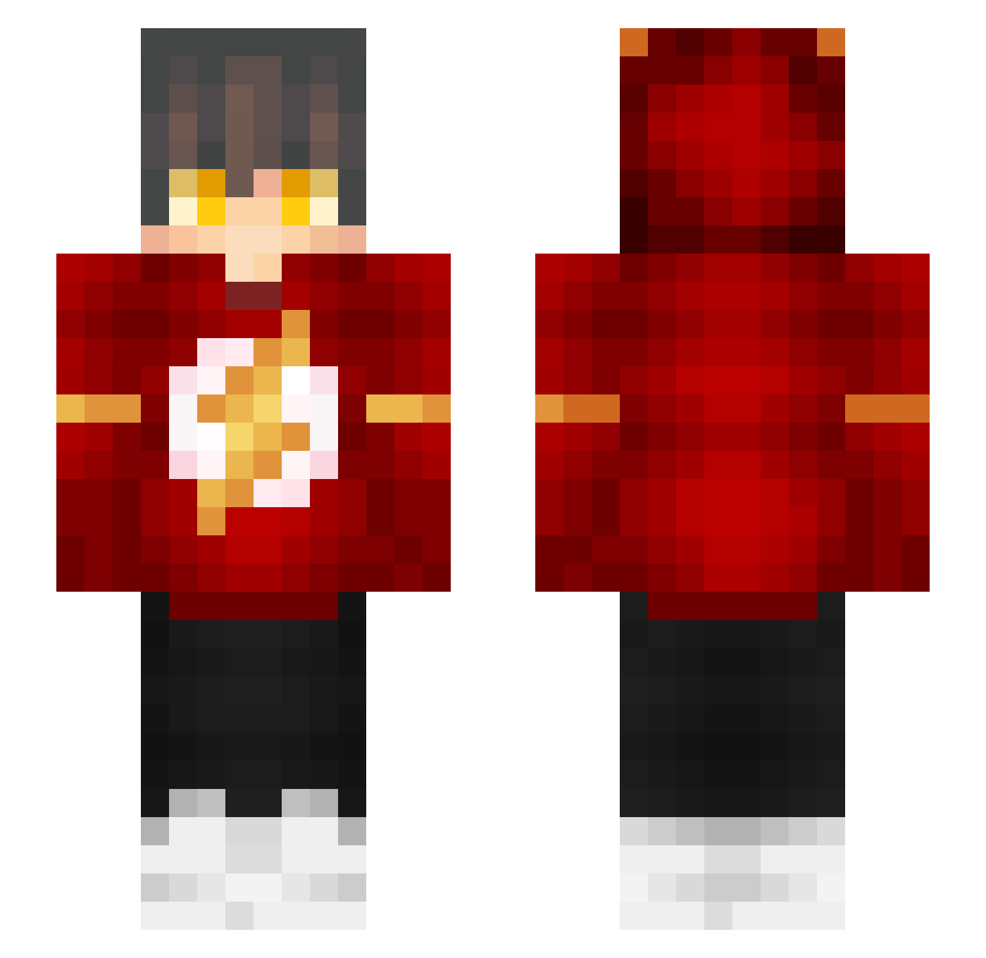 Smlash Minecraft skin, front and back view