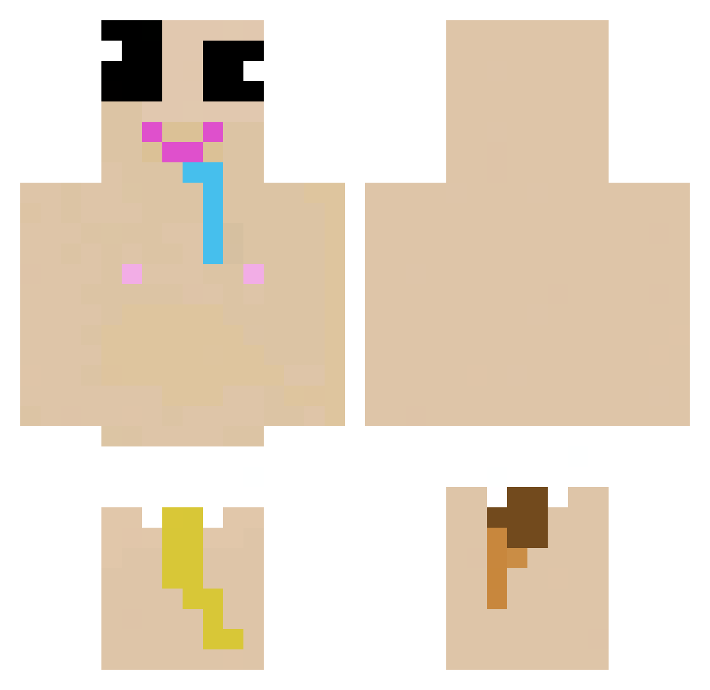 Mermize Minecraft skin, front and back view