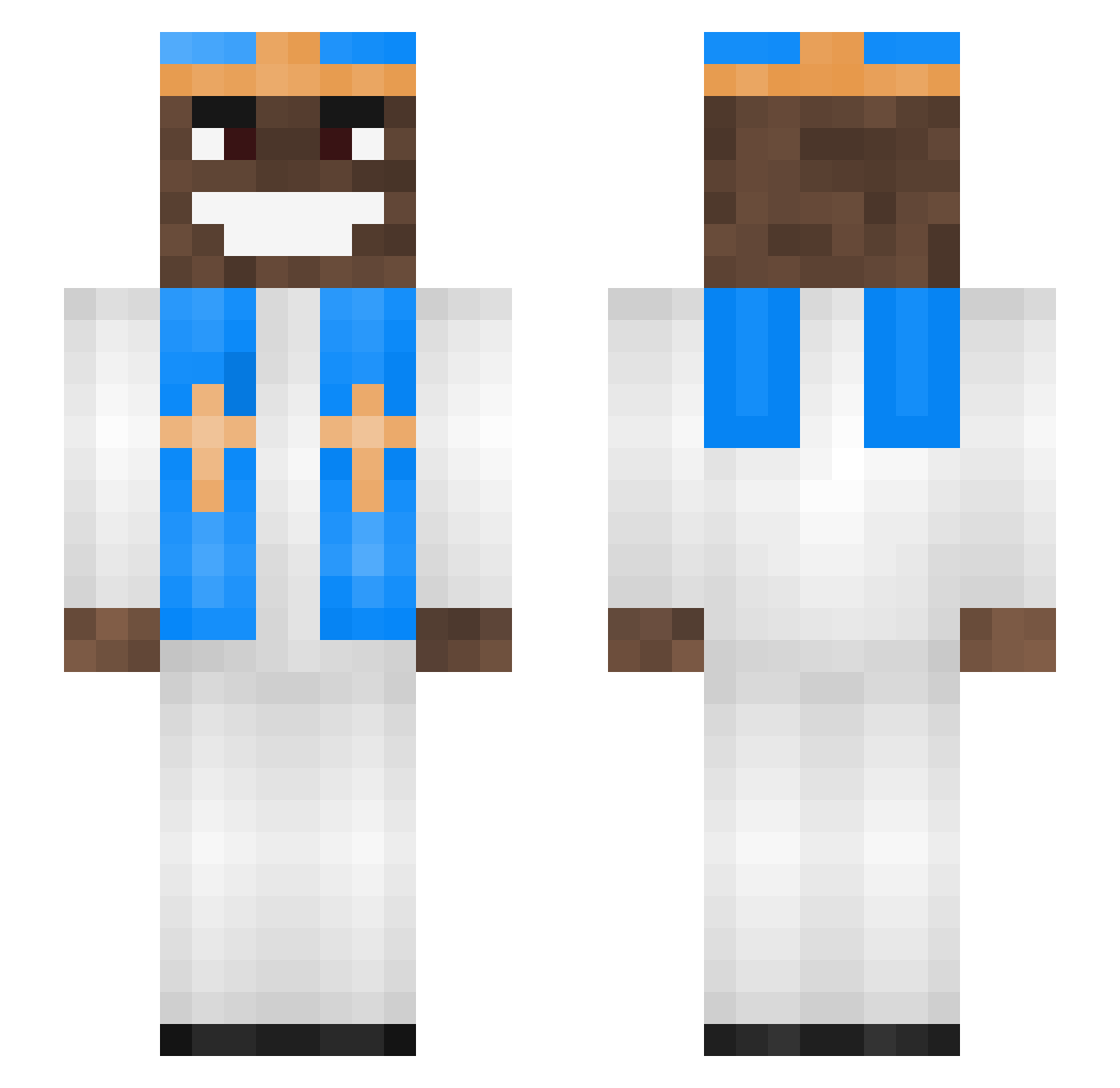 BLACKBABAOSAFT Minecraft skin, front and back view