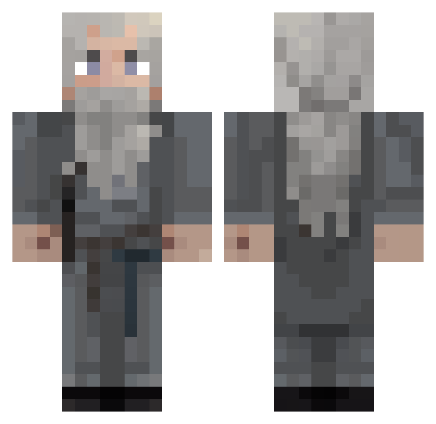 roughter Minecraft skin, front and back view