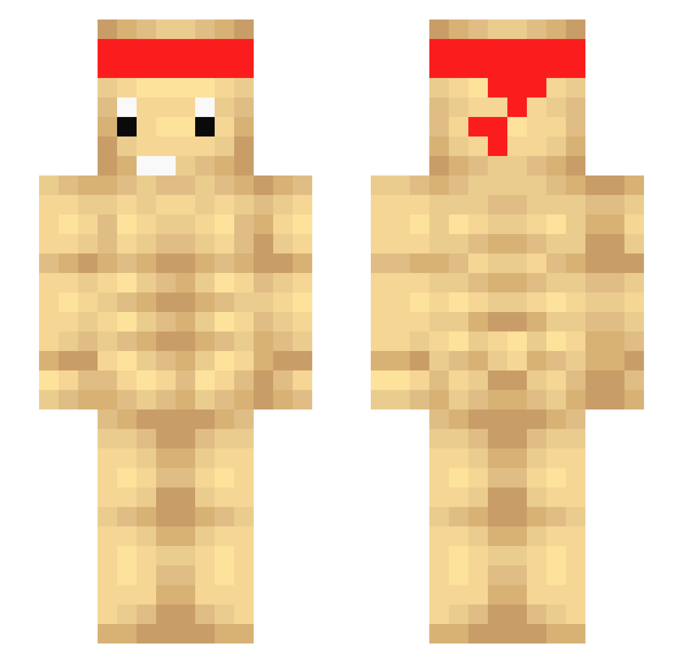NutExplosion Minecraft skin, front and back view