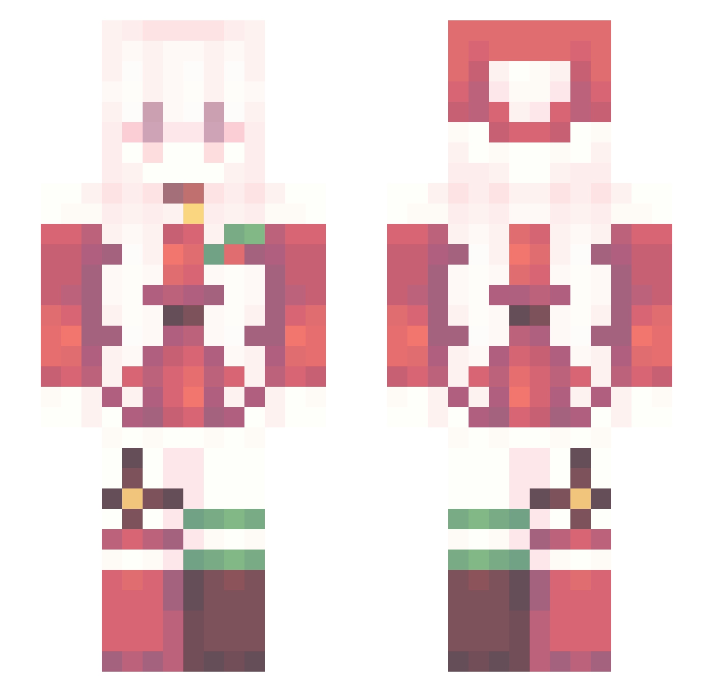 Akaaps Minecraft skin, front and back view