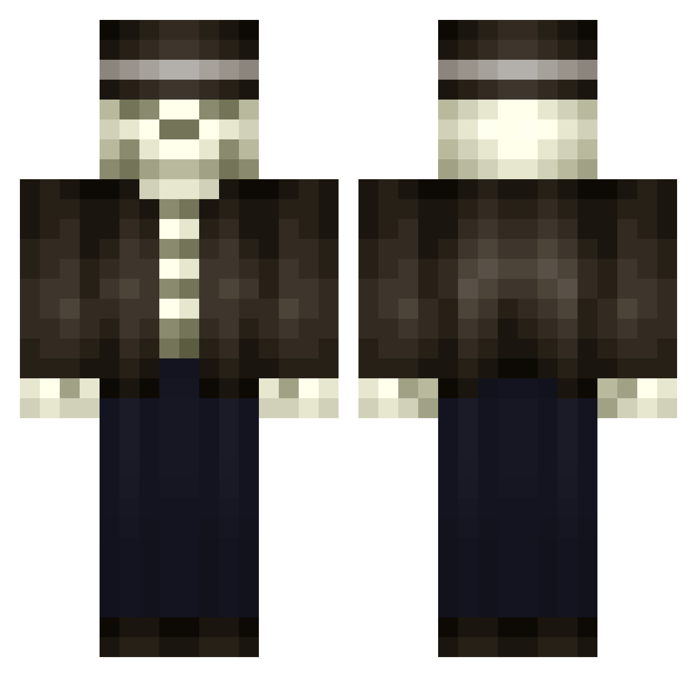 rollitv Minecraft skin, front and back view