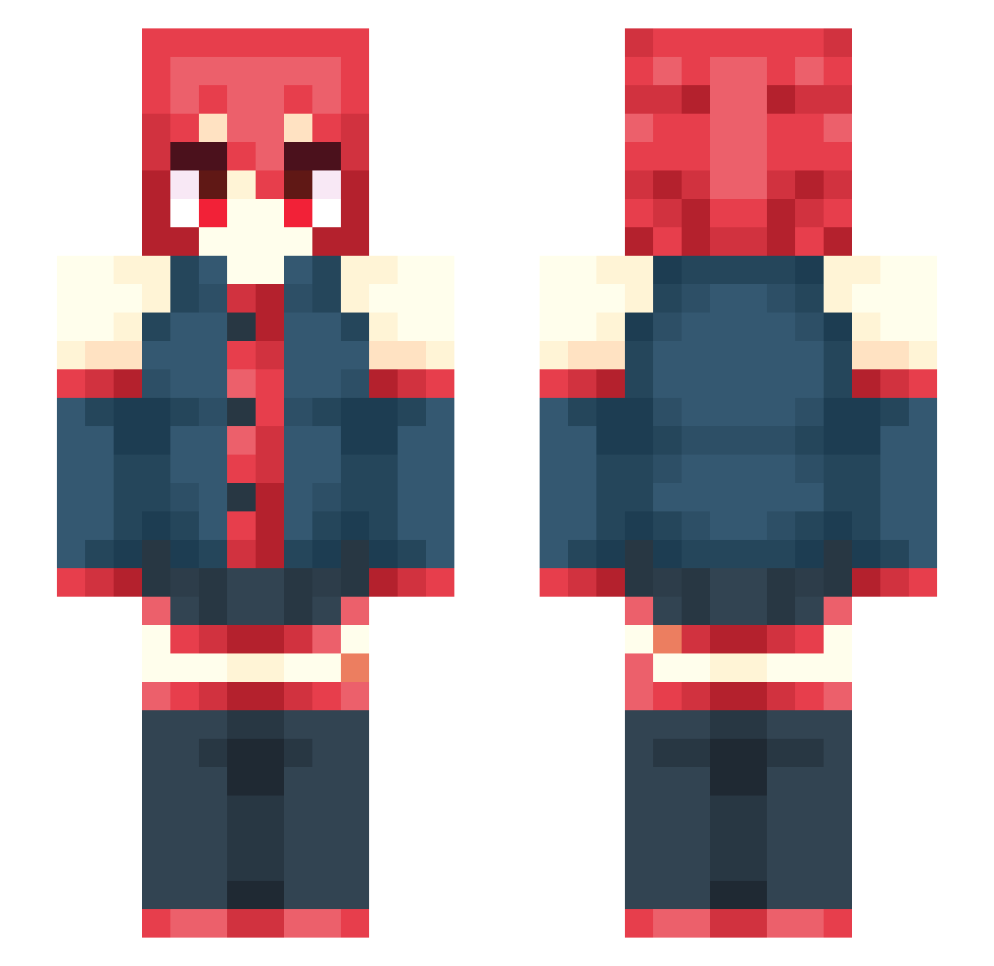 NoVaDragox Minecraft skin, front and back view