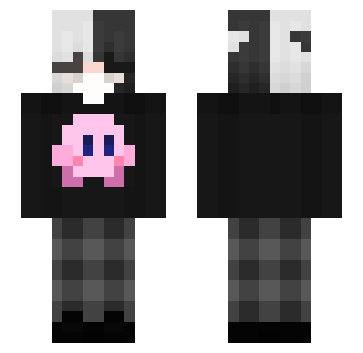 Str_m Minecraft skin, front and back view