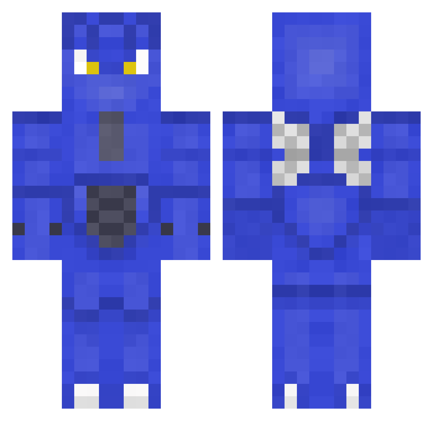 Minemaner Minecraft skin, front and back view